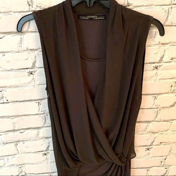 ALL Saints Sheath Black Dress Sleeveless Sz 4 - Picture 5 of 8